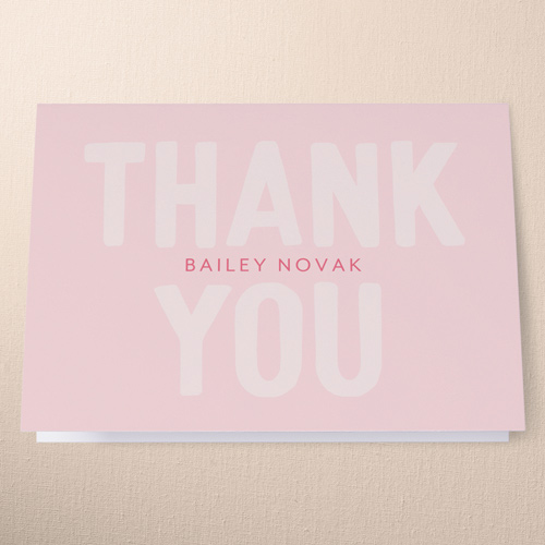 Almost There Thank You Card, Pink, 3x5, Matte, Folded Smooth Cardstock