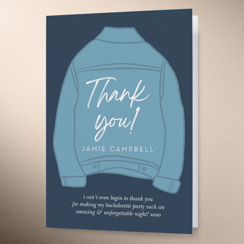 Denim Dreams Thank You Card, Blue, 3x5, Matte, Folded Smooth Cardstock, Blue