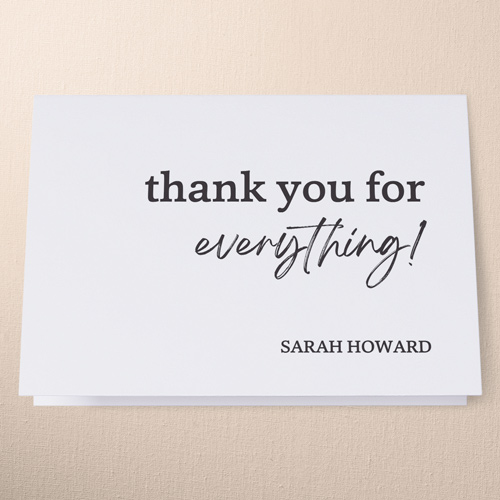 Ready Set Thank You Card, White, 3x5, Write Your Own Greeting, Matte, Folded Smooth Cardstock, White