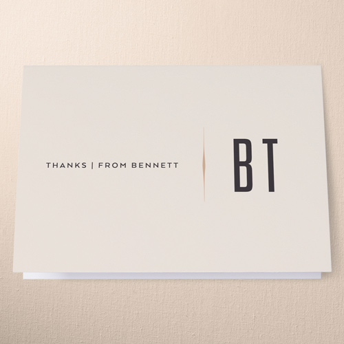 Tasteful Type Thank You Card, Black, 3x5, Matte, Folded Smooth Cardstock