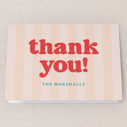 Festive Feature Thank You Card, Beige, 3x5, Matte, Folded Smooth Cardstock, Cream