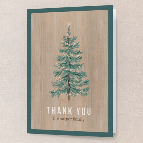 Twinkle Pine Gathering Thank You Card, Green, 3x5, Matte, Folded Smooth Cardstock, Tropical