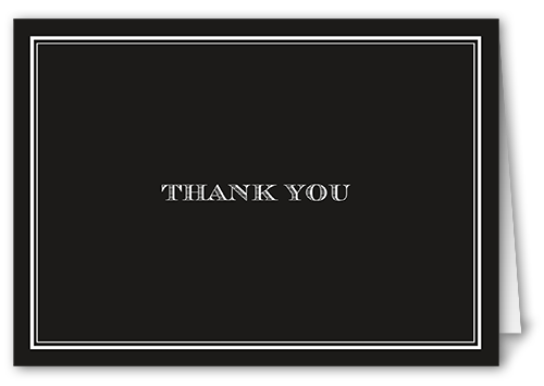 Simply Elegant Thank You Card, Black, Matte, Folded Smooth Cardstock