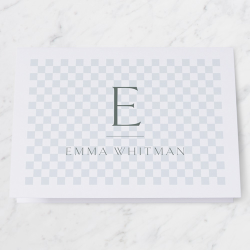Checkerboard Decoration Personal Stationery, Grey, 3x5, Matte, Folded Smooth Cardstock, Air