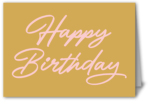 Simply Signed Birthday Card, Yellow, 5x7 Folded, Pearl Shimmer Cardstock, Square