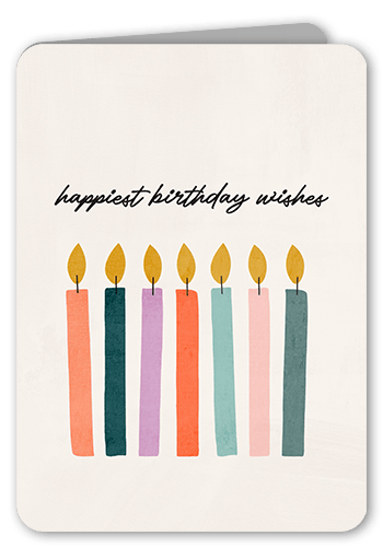 Candle Time Birthday Card, Grey, 5x7, Matte, Folded Smooth Cardstock, Rounded