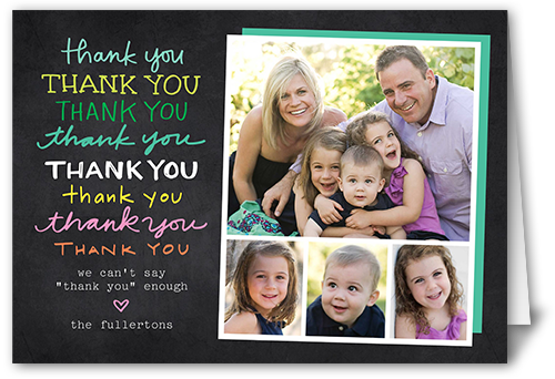 A Million Thanks Thank You Card, Black, White, Matte, Folded Smooth Cardstock, Square