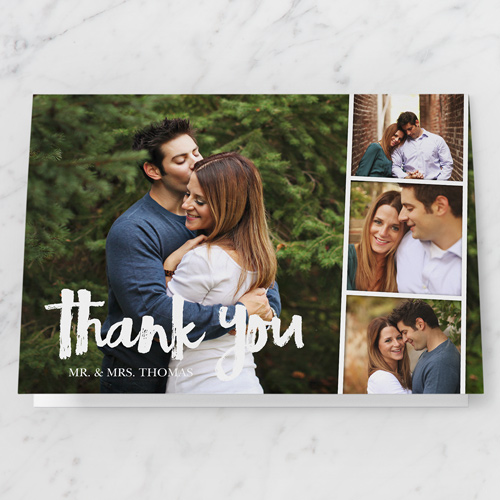 Happy Together Type Thank You Card, Black, Pearl Shimmer Cardstock, Square