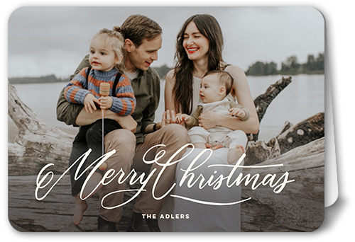 Seasonal Signatures Holiday Card, White, 5x7 Folded, Christmas, Matte, Folded Smooth Cardstock, Rounded