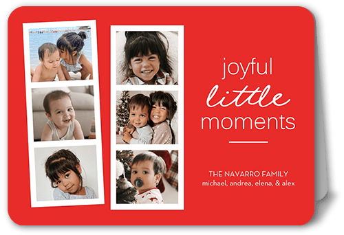 Photo Booth Holiday Card, Red, 5x7 Folded, Holiday, Matte, Folded Smooth Cardstock, Rounded