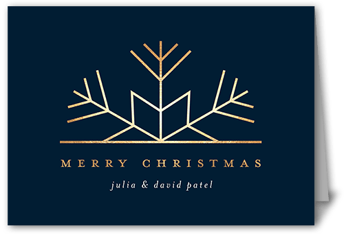 Modern Snowflake Gallery Holiday Card, White, 5x7 Folded, Christmas, Pearl Shimmer Cardstock, Square