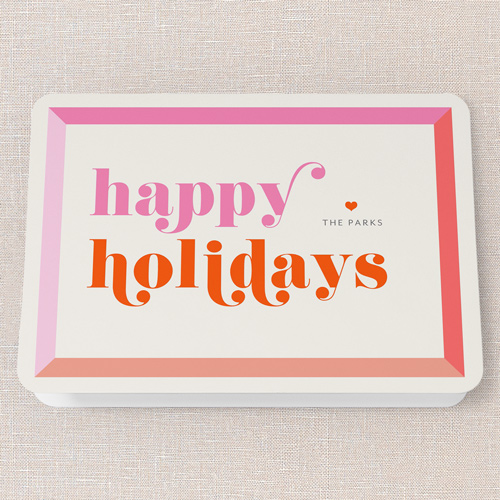 Vibrant Ventures Holiday Card, White, 5x7 Folded, Holiday, Pearl Shimmer Cardstock, Rounded