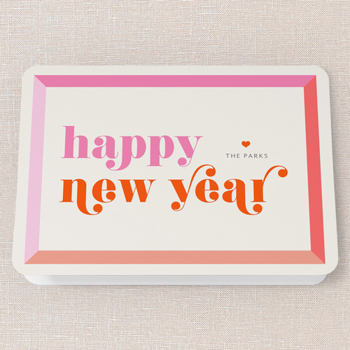 Vibrant Ventures Holiday Card, White, 5x7 Folded, New Year, Matte, Folded Smooth Cardstock, Rounded, White