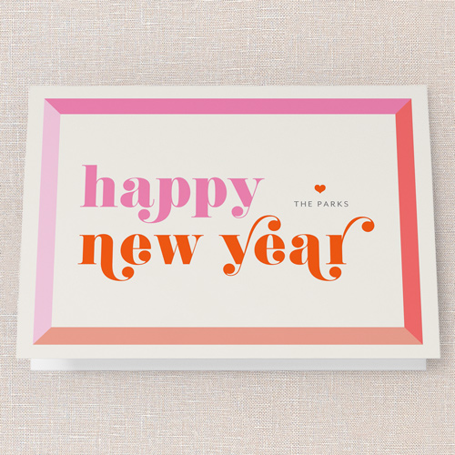 Vibrant Ventures Holiday Card, White, 5x7 Folded, New Year, Pearl Shimmer Cardstock, Square, White