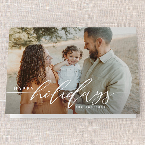 Timeless Tidings Holiday Card, White, 5x7 Folded, Holiday, Pearl Shimmer Cardstock, Square, White