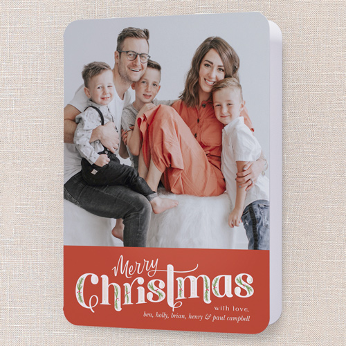 Classic Christmas Charm Holiday Card, Red, 5x7 Folded, Christmas, Matte, Folded Smooth Cardstock, Rounded, Red