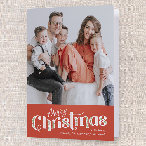 Classic Christmas Charm Holiday Card, Red, 5x7 Folded, Christmas, Matte, Folded Smooth Cardstock, Square, Red