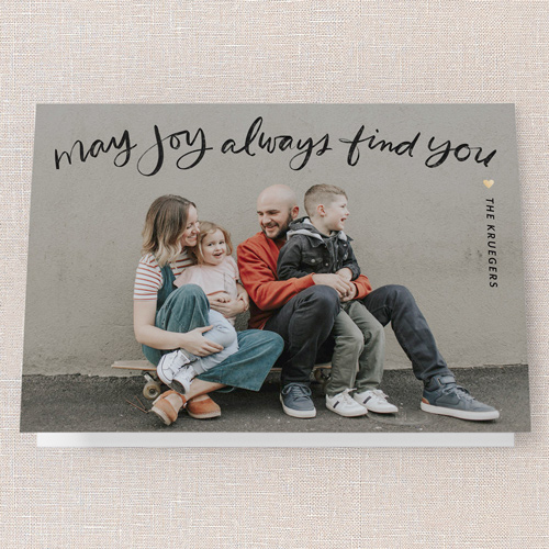 Heartfelt Joy Holiday Card, Black, 5x7 Folded, Holiday, Matte, Folded Smooth Cardstock, Square