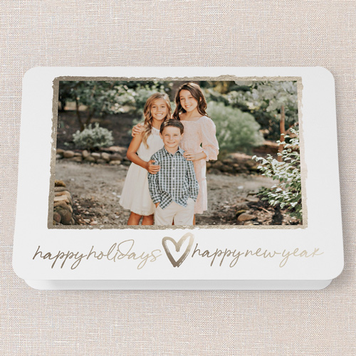 Radiant Revelry Holiday Card, White, 5x7 Folded, Holiday, Matte, Folded Smooth Cardstock, Rounded, White