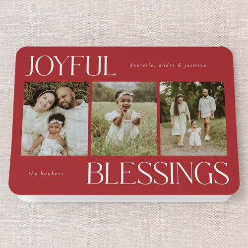 Simplistic Style Holiday Card, Red, 5x7 Folded, Religious, Matte, Folded Smooth Cardstock, Rounded, Spanish Red