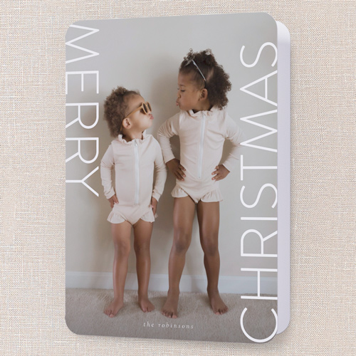 Modern Holiday Charm Holiday Card, White, 5x7 Folded, Christmas, Matte, Folded Smooth Cardstock, Rounded, White