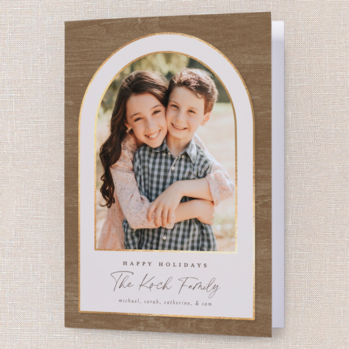 Cozy Arch Holiday Card, Brown, 5x7 Folded, Holiday, Matte, Folded Smooth Cardstock, Square, Taupe