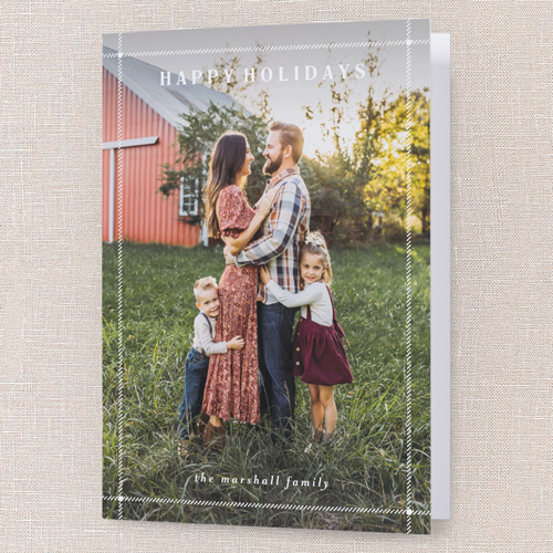 Subtle Details Holiday Card, White, 5x7 Folded, Write Your Own, Pearl Shimmer Cardstock, Square, White