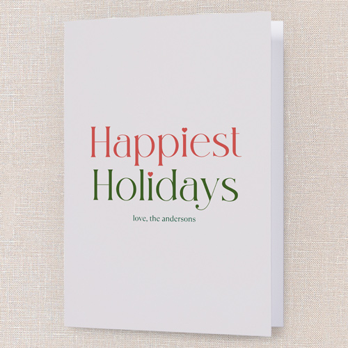 Tiny Heart Tidings Holiday Card, White, 5x7 Folded, Holiday, Pearl Shimmer Cardstock, Square