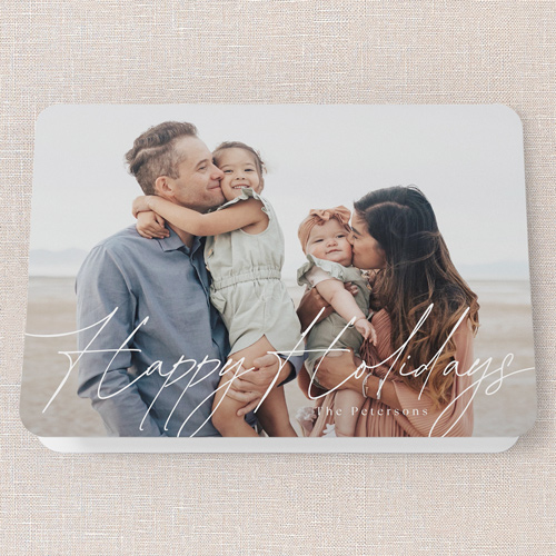 Proud Penmanship Holiday Card, White, 5x7 Folded, Holiday, Matte, Folded Smooth Cardstock, Rounded, White