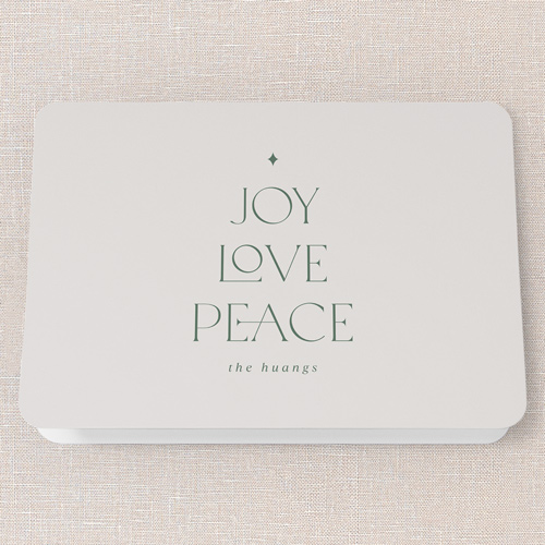Sentimental Tree Tidings Holiday Card, Beige, 5x7 Folded, Holiday, Matte, Folded Smooth Cardstock, Rounded