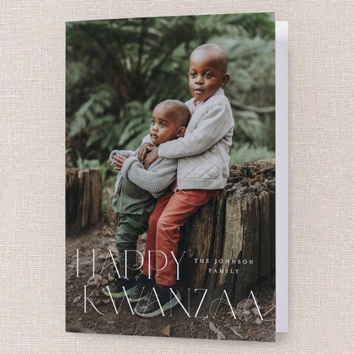 Classic Holiday Elegance Holiday Card, White, 5x7 Folded, Kwanzaa, Matte, Folded Smooth Cardstock, Square, White