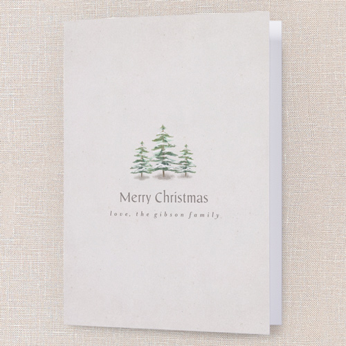 Snowcapped Trees Holiday Card, White, 5x7 Folded, Christmas, Matte, Folded Smooth Cardstock, Square