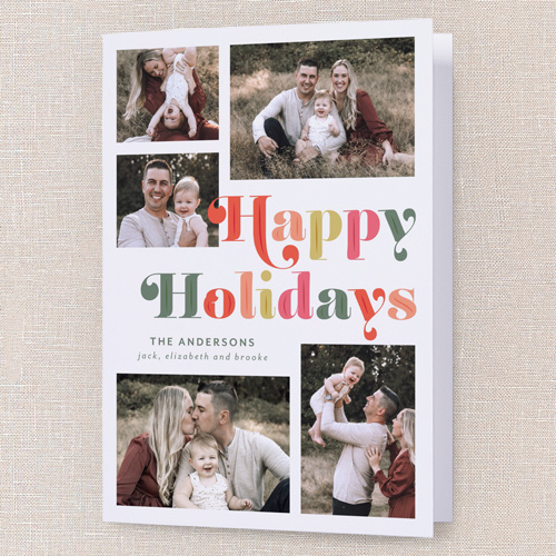 Cheerful Holiday Charm Holiday Card, White, 5x7 Folded, Holiday, Matte, Folded Smooth Cardstock, Square, White