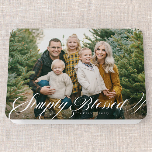 Swirling Sentiments Holiday Card, White, 5x7 Folded, Religious, Matte, Folded Smooth Cardstock, Rounded, White