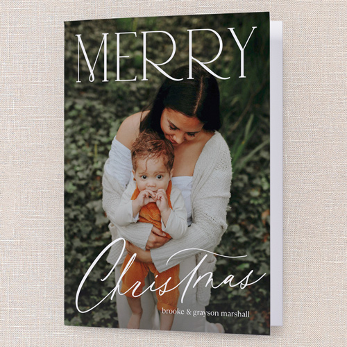 Trendy Type Holiday Card, White, 5x7 Folded, Christmas, Matte, Folded Smooth Cardstock, Square, White