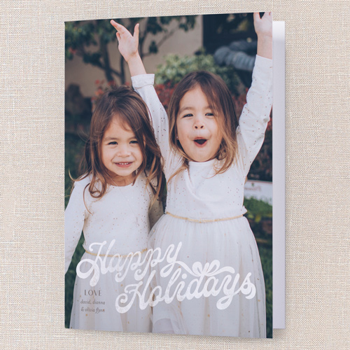 Looped Sentiment Holiday Card, White, 5x7 Folded, Holiday, Matte, Folded Smooth Cardstock, Square, White