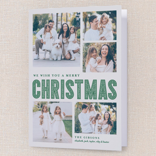 Pattern Type Holiday Card, Grey, 5x7 Folded, Christmas, Matte, Folded Smooth Cardstock, Square, Whisper Gray