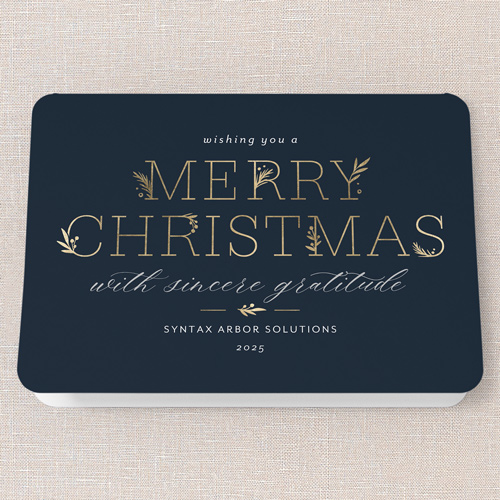 Embracing Elegant Holiday Card, Blue, 5x7 Folded, Christmas, Matte, Folded Smooth Cardstock, Rounded, Nautical