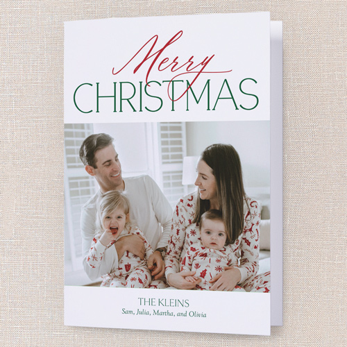 Jolly Gallery Holiday Card, White, 5x7 Folded, Christmas, Pearl Shimmer Cardstock, Square, White