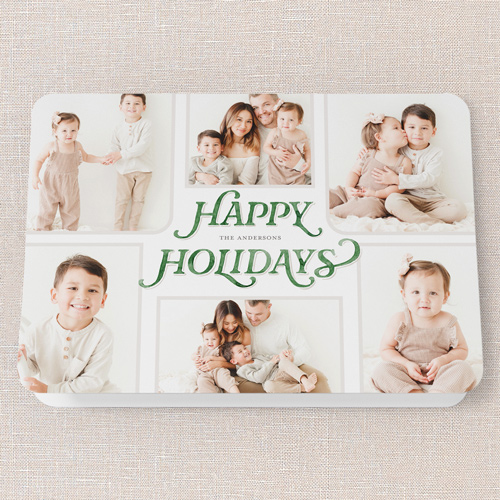 Painted Penmanship Holiday Card, Green, 5x7 Folded, Holiday, Matte, Folded Smooth Cardstock, Rounded, Forest