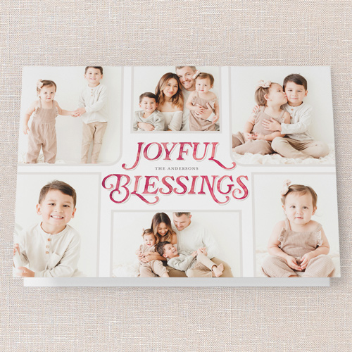 Painted Penmanship Holiday Card, Red, 5x7 Folded, Religious, Pearl Shimmer Cardstock, Square, Winterberry