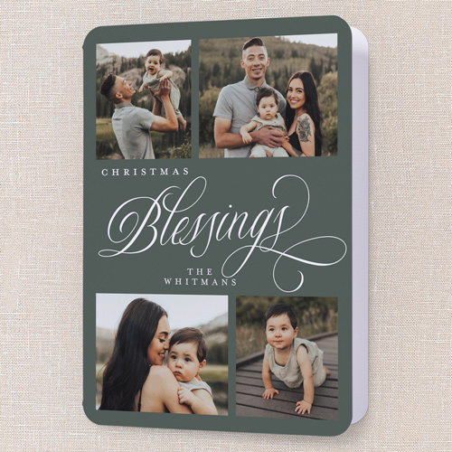 Modern Year Holiday Card, Green, 5x7 Folded, Religious, Matte, Folded Smooth Cardstock, Rounded, Rosemary