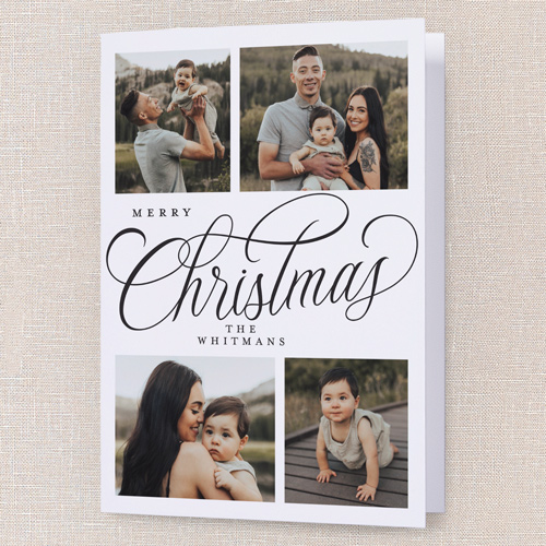 Modern Year Holiday Card, White, 5x7 Folded, Christmas, Pearl Shimmer Cardstock, Square, White