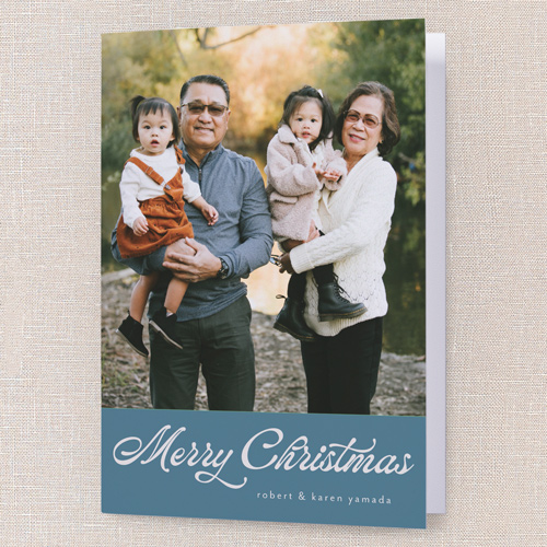 Graceful Wishes Holiday Card, Blue, 5x7 Folded, Christmas, Matte, Folded Smooth Cardstock, Square, Marine