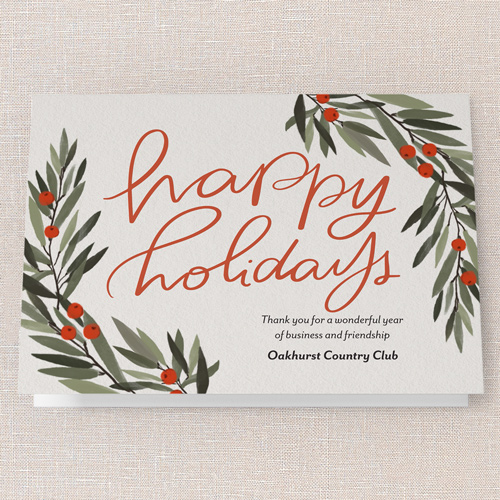 Sincere Thanks Holiday Card, Beige, 5x7 Folded, Holiday, Pearl Shimmer Cardstock, Square, Antique White