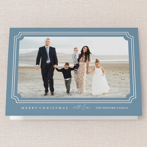 Elegant Framing Holiday Card, Blue, 5x7 Folded, Christmas, Matte, Folded Smooth Cardstock, Square, Marine Layer
