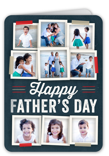 Tastefully Taped Father's Day Card, Black, Matte, Folded Smooth Cardstock, Rounded