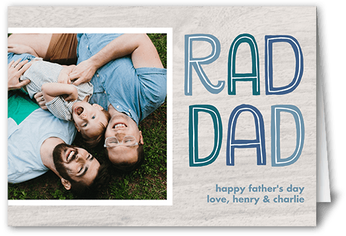 Rad Dad Outline Father's Day Card, White, 5x7 Folded, Matte, Folded Smooth Cardstock, Square