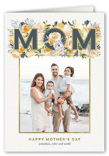 Sylvan Mom Mother's Day Card, White, 5x7 Folded, Pearl Shimmer Cardstock, Square