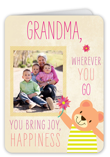 What Grandma Brings Mother's Day Card, Beige, Matte, Folded Smooth Cardstock, Rounded